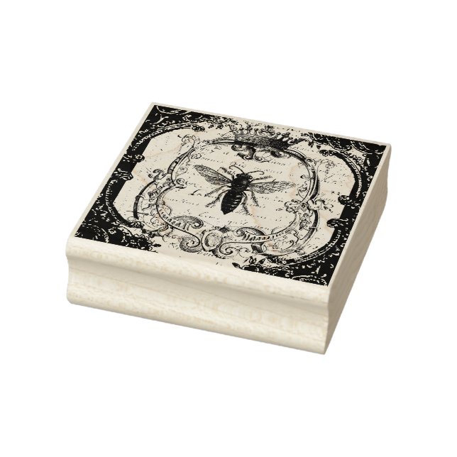 Ornate Bee Stamp, Mixed Medial Altered Art  Rubber Stamp (Stamp)
