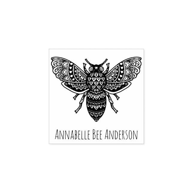 Ornate Bee Wood Art Stamp (Imprint)