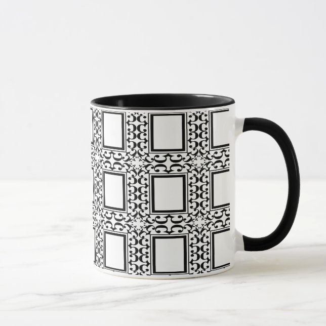 Ornate Black and White Mug (Right)