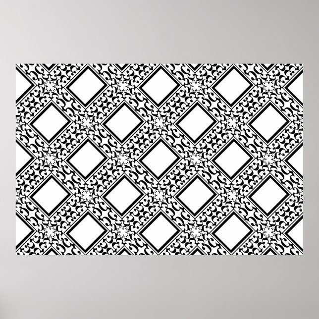 Ornate Black and White Poster (Front)