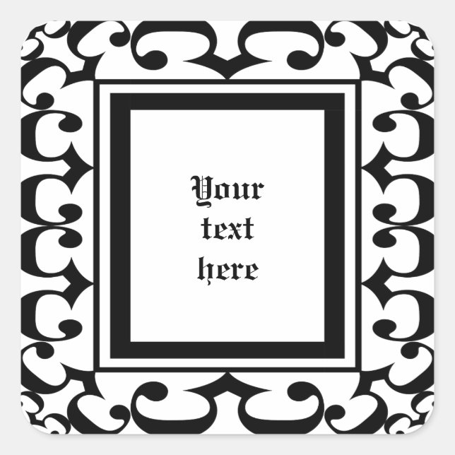 Ornate Black and White Stickers (Front)