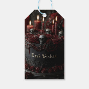 Ornate Black Gothic Celebration Cake Gift Tags