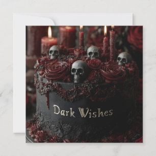 Ornate Black Gothic Celebration Cake Holiday Card