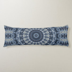 Ornate Blue and Black Medallion Design Body Cushion