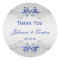 Ornate Blue and Silver Swirls Round Wedding Favour