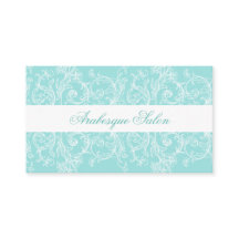 Ornate Blue and White Business Card