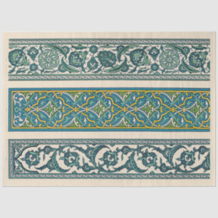 Ornate Blue Borders  Tissue Paper