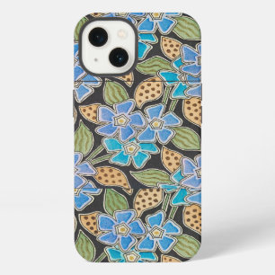 Ornate Blue Periwinkle Floral Classic Art Nouveau iPhone 13 Case