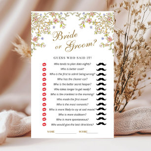 Ornate Bohemian Bridal Shower Game