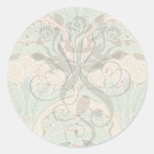 ornate bontanical garden art nouveau art classic round sticker