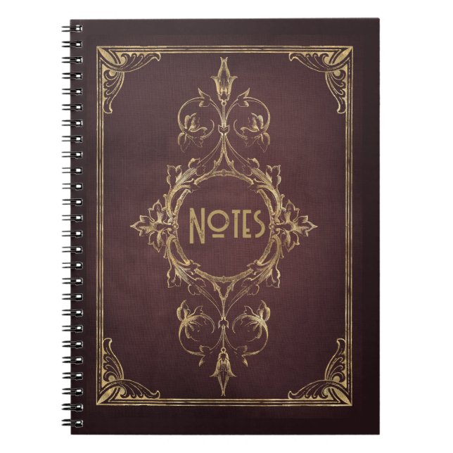 Ornate Brown and Gold Frame Notebook (Front)