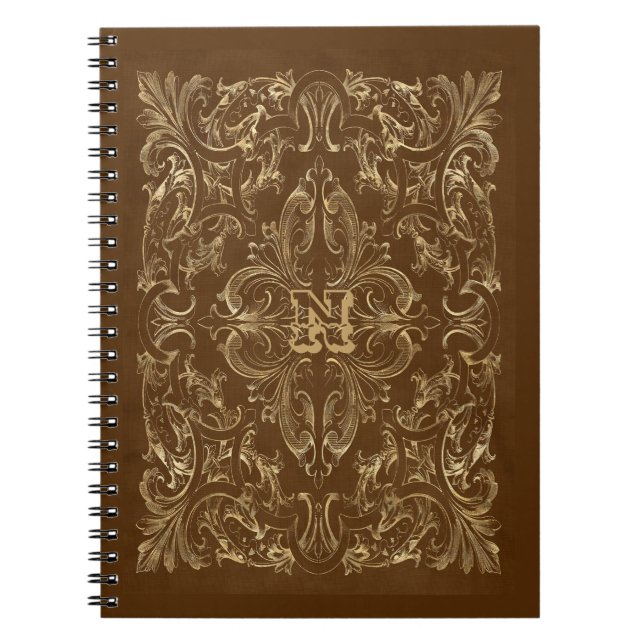Ornate Brown and Gold Frame Notebook (Front)