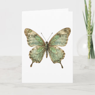 Ornate Butterfly with Leaf Pattern Wings Card