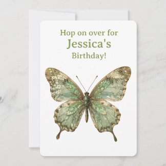 Ornate Butterfly with Leaf Pattern Wings Card