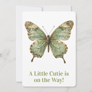 Ornate Butterfly with Leaf Pattern Wings Invitation