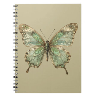 Ornate Butterfly with Leaf Pattern Wings Notebook