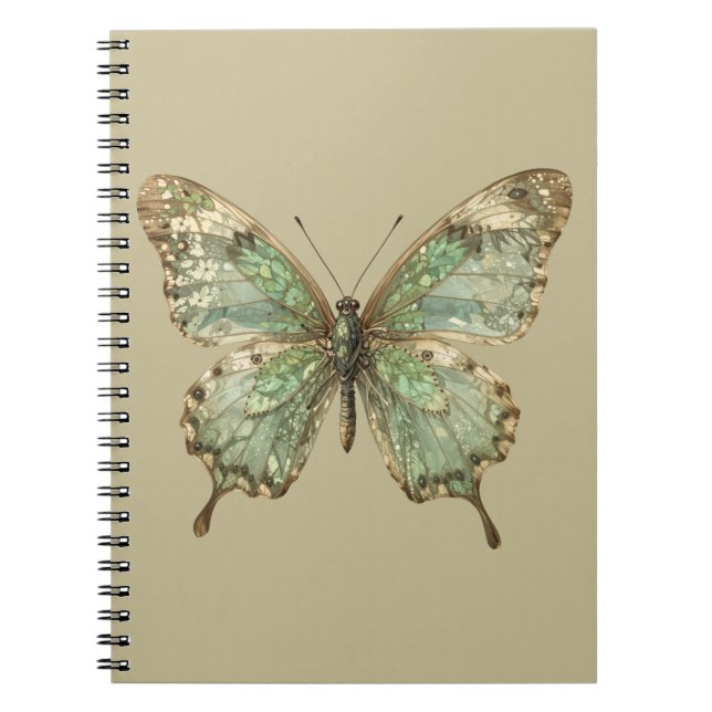 Ornate Butterfly with Leaf Pattern Wings Notebook (Front)