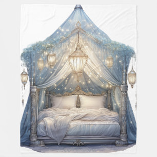 Ornate Canopy Bed Fleece Blanket