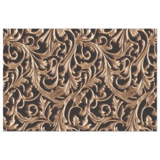 Ornate Carved Metal Baroque Floral Damask