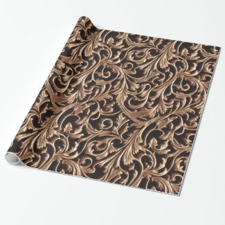 Ornate Carved Metal Baroque Floral Damask
