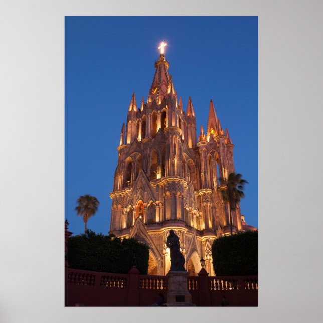 Ornate Cathedral Lit At Night Poster (Front)