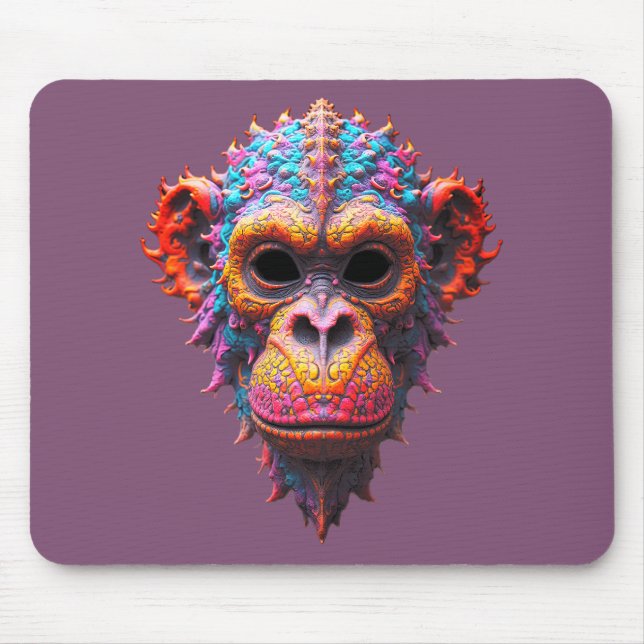 Ornate Chimp Mask Mouse Mat (Front)