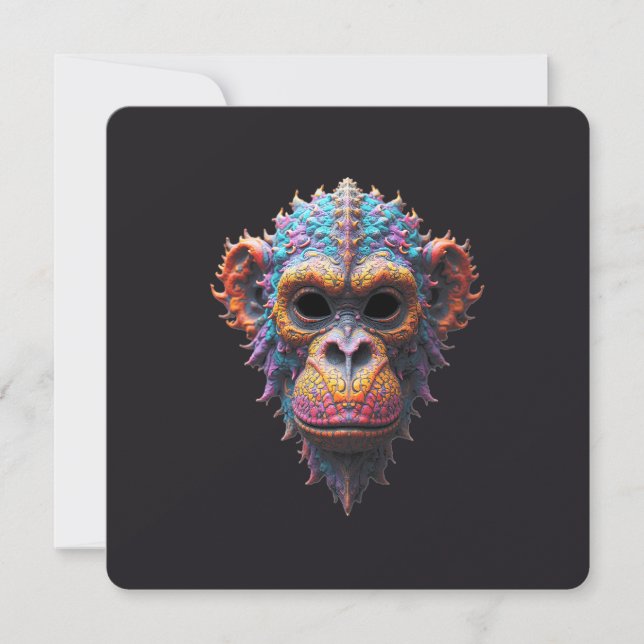 Ornate Chimp Mask Save The Date (Front)