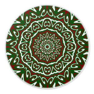 Ornate Christmas Pattern 3 Ceramic Knob