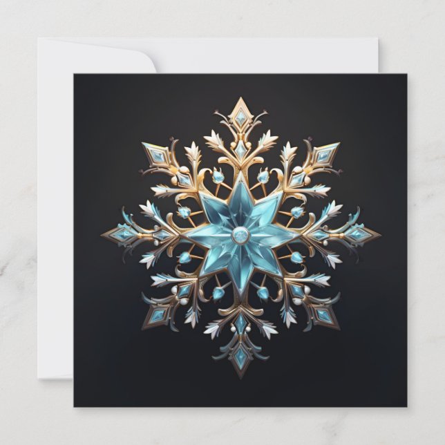 Ornate Christmas snowflake Holiday card (Front)