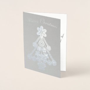 Ornate Christmas Tree Outline Foil Card