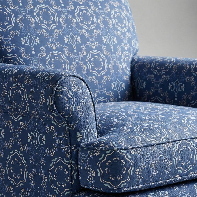 Ornate Classic Blue & White Mediterranean Azulejo Fabric (Creator Uploaded)