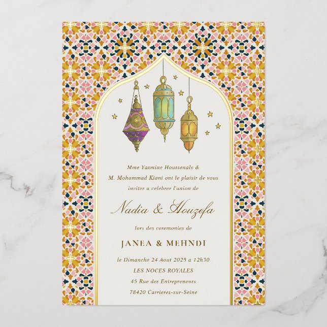 Ornate Classy Floral Tealights Mehndi Ceremony  (Front)