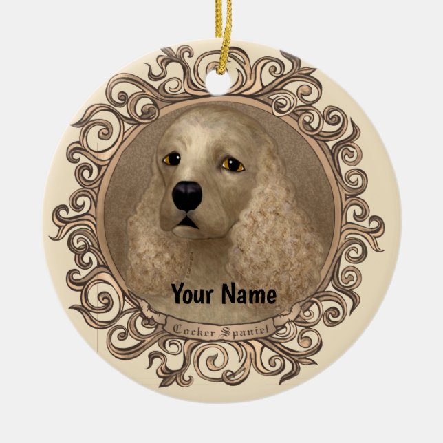Ornate cocker spaniel ornament (Front)