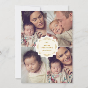 ORNATE COLLAGE HOLIDAY PHOTO CARD