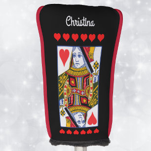 Ornate Colourful Heart Queen Playing Card Hearts Golf Head Cover