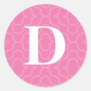 Ornate Contemporary Monogram - Letter D Classic Round Sticker