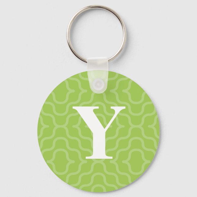 Ornate Contemporary Monogram - Letter Y Key Ring (Front)
