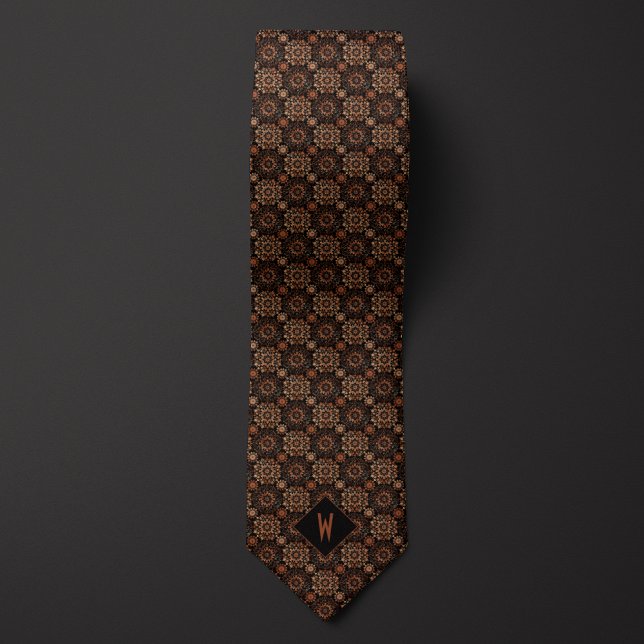 Ornate Copper Mandala Monogram Tie (Creator Uploaded)