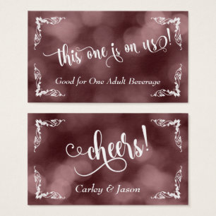 Ornate Corners w Script Drink Tickets on Rose Gold