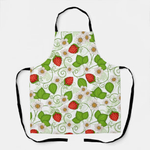 Ornate Cottagecore Strawberry Botanical Vines Apron
