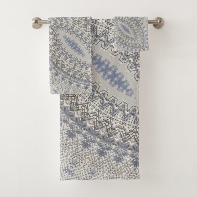 Ornate Country Style Design Bath Towel Set (Insitu)