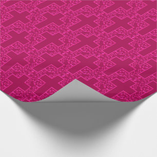 Ornate Cross-11-Magenta-Pink Wrapping Paper