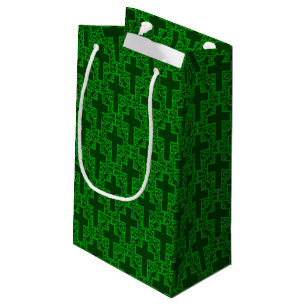 Ornate Cross-14-Green-GIFT BAG s