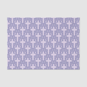 Ornate Cross 15 Purple-TISSUE WRAPPING PAPER