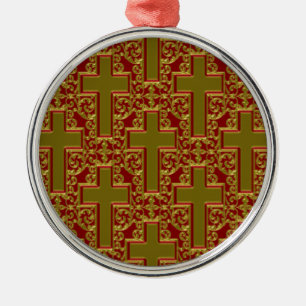 Ornate Cross Metal Tree Decoration