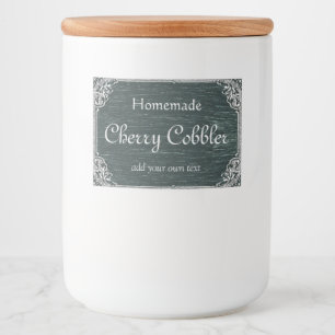 Ornate Custom Text Chalkboard Food Label