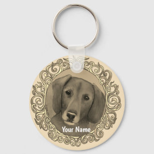 Ornate Dachshund Key Ring