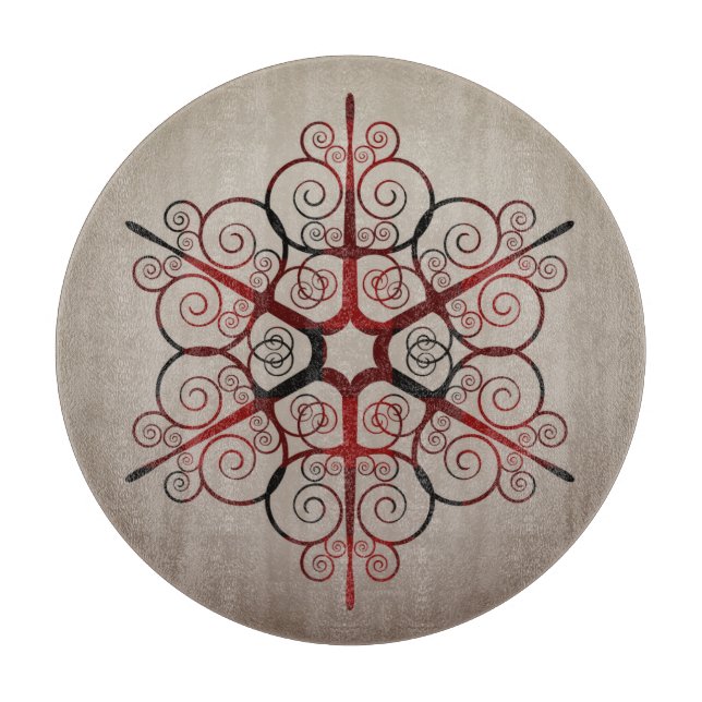 Ornate Damask Element Grey Slate Colour Cutting Board (Front)