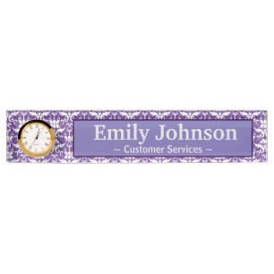 Ornate Damask Pattern Nameplate
