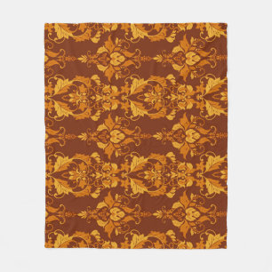 Ornate Damask: Vintage Elegant Wallpaper Fleece Blanket